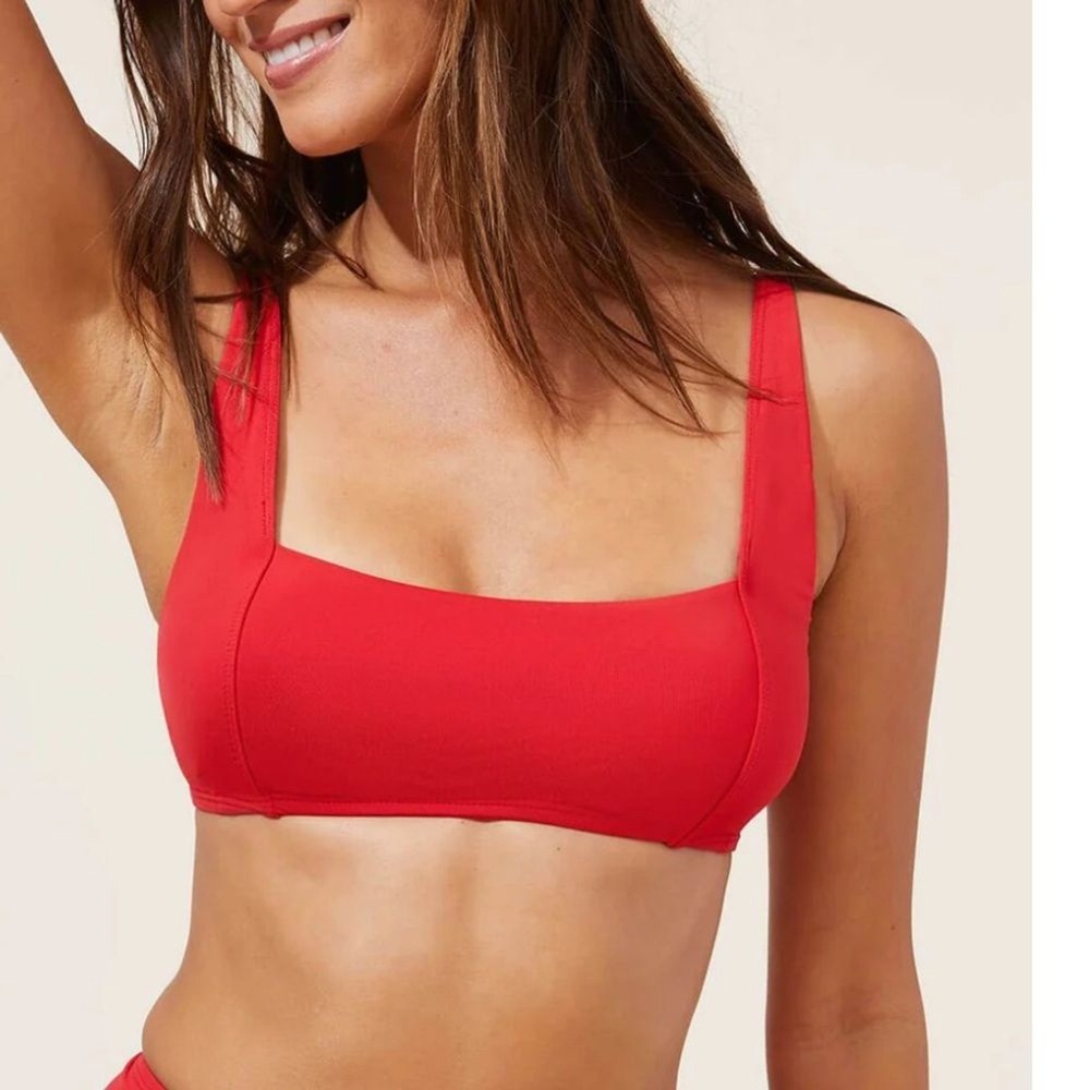 Andie The Havana Bikini Top swimsuit Cherry Red‎ size XS NWT